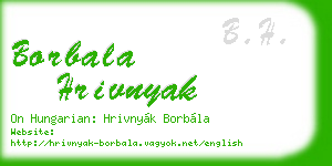 borbala hrivnyak business card