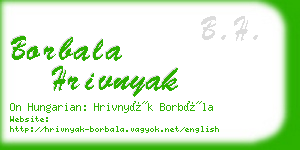 borbala hrivnyak business card